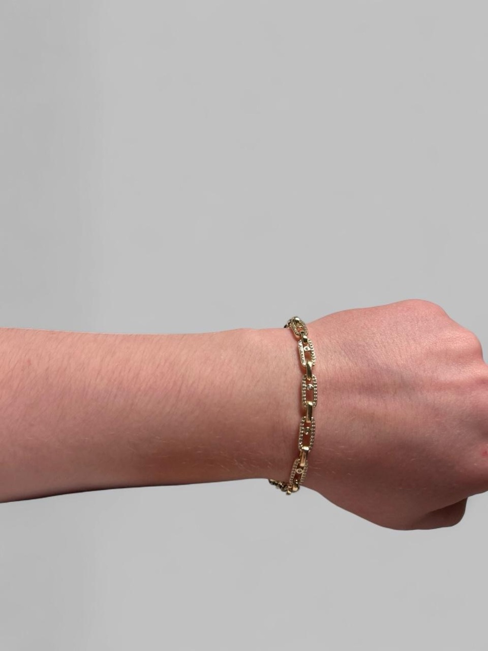 18K Gold-Filled Pavé CZ Link Bracelet Tarnish Resistant